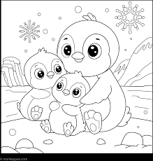 Penguin Family Coloring Page – Free Printable PDF for Kids