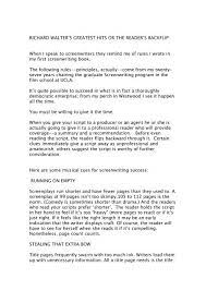 The first book i ever read about screenwriting. Richard Walter Tips On Screenwriting Pdf