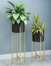 Buy plant pot stands and get the best deals at the lowest prices on ebay! Iron Floor Set Of 2 Modern Planter With Stand For Decoration Id 22157896462