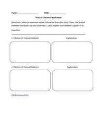 Textual Evidence Worksheet 6th 10th Grade Worksheet Textual Evidence Citing Textual Evidence Reading Literature