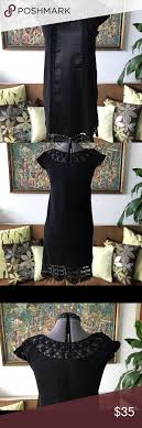 Bcbg Knit Crochet Black Boho Mini Dress S Bohemian Look Dress A Line Silhouette Lace Crochet Details On Mini Cocktail Dress Boho Mini Dress Fitted Knit Dress