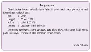 Mastrip no 56 b klegen madiun 68353 telp. 2 Contoh Teks Pengumuman Dan Pengertiannya Terlengkap Weschool Id