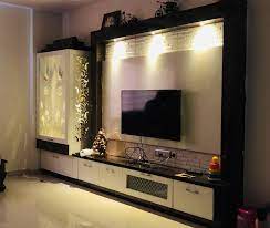 Tv Unit Along Pooja Unit Tv Unit Furniture Design Living Room Tv Unit Designs Tv Unit Interior Design