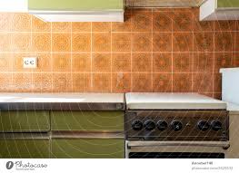 vintage retro kitchen with orange
