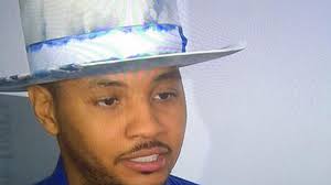 Look at Carmelo Anthony's hat, just look at it