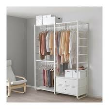 Elvarli White 2 Sections Width 164 8 Cm Height 216 0 Cm Ikea Open Storage Ikea Open Wardrobe