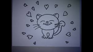 Zeichnen Lernen Fur Anfanger Ein Katzchen Mit Herz Zum Valentinstag Oder Zum Muttertag Zeichnen Youtube