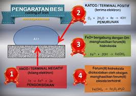 Logam yang lebih reaktif bertindak balas lebih cergas dengan oksigen, o2. Pengaratan Besi