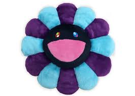 Takashi Murakami Flower Plush 30cm Purple Turquoise Black In 2020 Murakami Flower Flower Pillow Takashi Murakami
