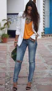 Combinar Una Blusa Naranja Moda Ropa Ropa De Moda
