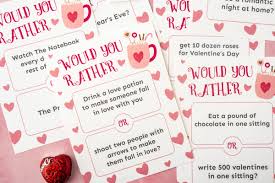 Trivia quizzes are fun and everyone loves and enjoys a … Free Printable Valentines Would You Rather Game Play Party Plan