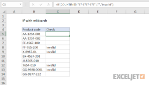 Excel Formula If With Wildcards Exceljet