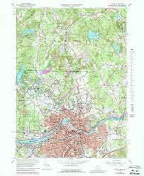Classic USGS Lowell Massachusetts 7.5'x7.5' Topo Map