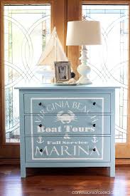 Stenciling is more cost effective than wallpaper, decals or faux finishes. 46 Nautical Stencilled Furniture Ideas Furniture Furniture Makeover Stencil Furniture