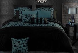 Transform your bedroom into an exotic retreat with the nirvana duvet cover ensemble. Lyde Black Teal Quilt Cover Set By Luxton Manchester Direct Warehouse Sale
