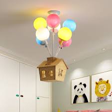 Secure the long piece of fishing line with scotch tape every 2 feet or so and on the ends as well. Children S Ceiling Light House With Balloons Life Changing Products