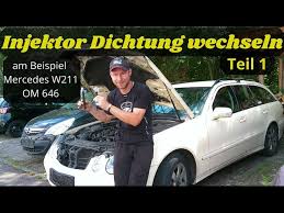 Mercedes benz w202 220 cdi injektor einspritzdüse 6110700987 sprinter 0445110072. Injektoren Ziehen Ausbauen Dichtung Wechseln Mercedes Om 646 W211 Teil 1 Mb Youngtimer Parts Youtube
