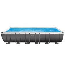 Intex 24ft X 12ft X 52in Ultra Frame Rectangular Pool Set With Sand Filter Pump Saltwater System La Best Above Ground Pool Above Ground Pool In Ground Pools