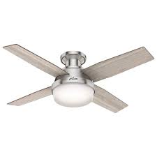 Hunter 42 low profile ceiling fan in brushed nickel with 3 led lights. Hunter Fans 50282 Dempsey 44 Inch Ceiling Fan With Light Kit