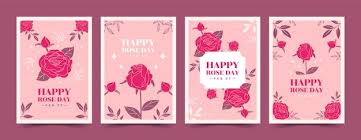 Flat rose day greeting cards collection