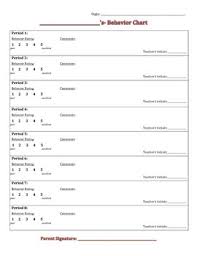 Weekly Behavior Chart For Middle School Students