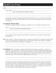Depending on the illness and the estimated time remaining, h. Health Care Proxy Form Fill Online Printable Fillable Blank Pdffiller