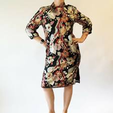 Check spelling or type a new query. Traditional Chinese Dress M Floral Mandarin Collar Si Gem