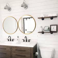 Shop with afterpay on eligible items. Neutype Medium Round Gold Shelves Drawers Modern Mirror 24 In H X 24 In W Jj00760zze The Home Depot