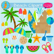 Beach Theme Black And White Beach Clipart Summer Beach Clipart By Smart As A Fox Designs This Collection Contains 47 Clip Art Pieces 29 Vividly Colored Imag Beach Clipart Clip Art Kindergarten Themes
