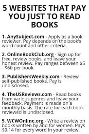 Websites That Pay You To Read Books To Read Online Jobs Books