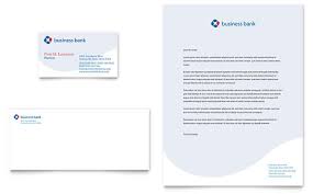 The letterhead to a bank manager needs to include your personal information and the date on the top, right corner of the paper. Business Bank Business Card Letterhead Template Design