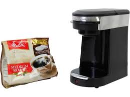 Today, most coffee pods are standard at approximately 61 millimeters in diameter, however pods may vary in weight (or amount of coffee in each pod). Hamilton Beach 49970 Black Steel Personal Cup One Cup Pod Brewer Newegg Com