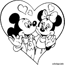 Les couples en profitent pour échanger des mots doux et des cadeaux comme preuves d'amour ainsi que. Coloriage St Valentin Mickey Et Minnie Dans Un Coeur Dessin St Valentin A Imprimer