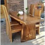 Meja makan set kayu Trembesi