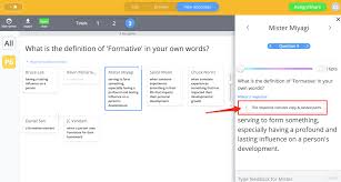 Formative assessment, formative evaluation, formative feedback, or assessment for learning, including diagnostic testing, is a range of formal and informal assessment procedures conducted by teachers during the learning process in order to modify teaching and learning activities to improve student attainment. Go Formative Answer Key