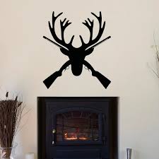 The living room is usually designed as well and as attractive as hunting lodge decor log cabin interiors hunting cabin rustic image result for built in bunk beds for hunting cabin rustic cabin rugs nouveau. Deer Antlers Wall Decal Rustic Hunting Wall Decor Bedroom Living Room Vinyl Stickers Rustic Country Home Decoration Murals J11 Wall Stickers Aliexpress