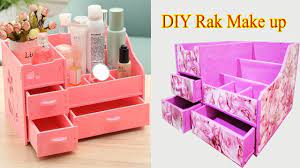 Diy kotak tissue dari kardus youtube. Cara Membuat Tempat Make Up Dari Kardus Bekas Ll Diy Make Up Organizer From Card Board Youtube