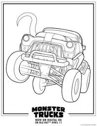 An illustration of a cowboy monster truck swinging a rope with its left front wheel. Monster Trucks Pinterest Coloringpages Downloadables 2 All For The Boys