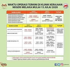 Berikut dikongsikan maklumat lanjut tentang sistem temu janji online klinik kesihatan malaysia melalui portal mygovernment. Melaka Network Terkini Mulai 15 Julai 2020 Waktu Operasi Klinik Kesihatan Kerajaan Negeri Melaka Facebook