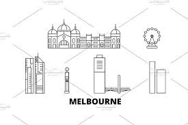 Australia Melbourne City Line By Urban Icon On Creativemarket City Outline City Vector Melbourne