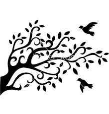 Simple Bird On Tree Drawing Tree Silhouette With Bird Vector Image On Vectorstock Tree Silhouette Peacock Wall Art Simple Tree