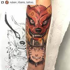Repost Ruben Ribeiro Tattoo Naruto Tattoo Anime Tattoos Kurama And Naruto