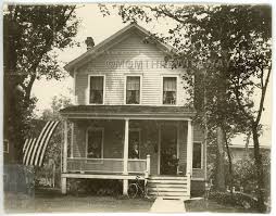 1900s Photo Or Oregon Brownsville Or Albany House Porch Old Ladies Bicycle Flags House With Porch Oregon Brownsville