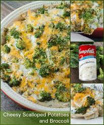 Cheesy Scalloped Potatoes With Mushroom Soup Brooklyn Farm Girl Recipe Campbells Soup Recipes Stuffed Mushrooms Scalloped Potatoes