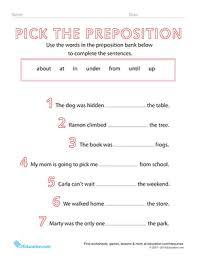 Improve your language arts knowledge with free questions in identify prepositions and thousands of other language arts skills. 15 Preposition Worksheets For Grade 3 With Answers