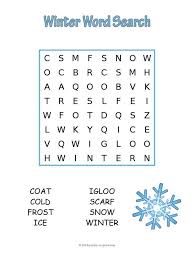 Easy Winter Word Search Winter Words Winter Word Search Word Puzzles For Kids