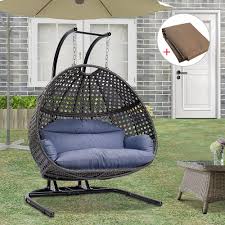 Maybe you would like to learn more about one of these? Tome 2 Person Swing Chair With Stand X Large Wicker Rattan Hanging Egg Chair Loveseat Chair With Cushion And Cover For Indoor Outdoor Bedroom Patio Garden Buy Online In Bahamas At Bahamas Desertcart Com Productid
