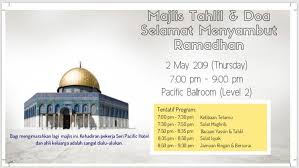 Jemputan majlis doa selamat dan tahlil docx. Jemputan Ke Majlis Tahlil Doa Hr Seri Pacific Hotel Facebook