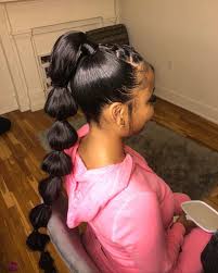 A ponytail with bangs is a hairstyle where the hair is pulled back from the face, gathered at the back of taking a healthy section from the back of ponytail, i wrapped it around to create the genie effect. Santana On Instagram Genie Princess Vibes W This Pony Y All Know My First Love Is Hair Ponytail Styles Black Girl Ponytails Two Ponytail Hairstyles