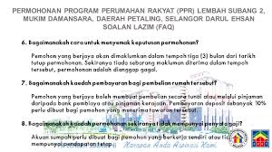 Anda boleh membuat permohonan rumah ppr untuk tahun 2020. Kpkt Di Twitter Anda Ada Soalan Tentang Permohonan Ppr Lembah Subang Ii Berikut Senarai Soalan Lazim Untuk Rujukan Pemohon Pprkpkt Https T Co Lmnekp40dg